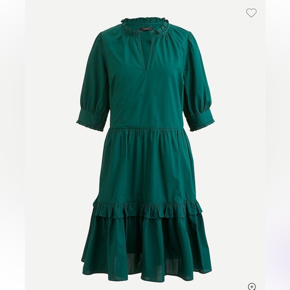 J. Crew Green Ruffle Dress - Picture 1 of 3